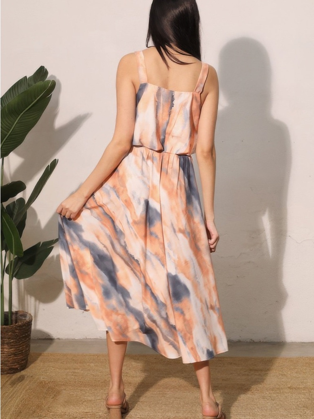 Cloud Tie Dye Midi Swing Skirt - Picture 4 of 5